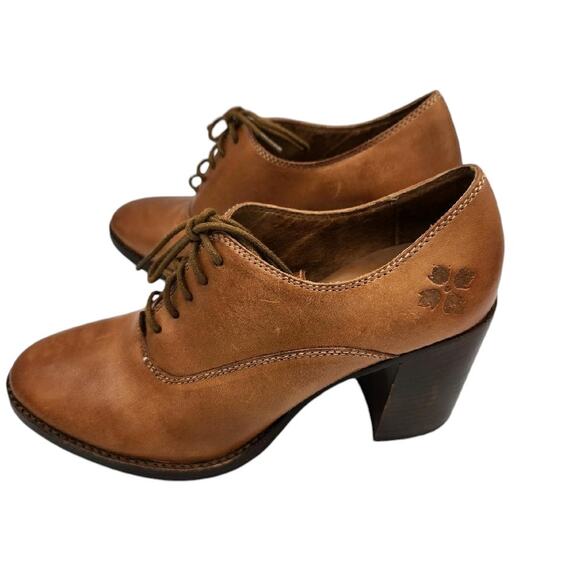 Patricia Nash Anna Block Heel Oxfords Tan Brown Leather Women's Size 6 - Picture 2 of 13
